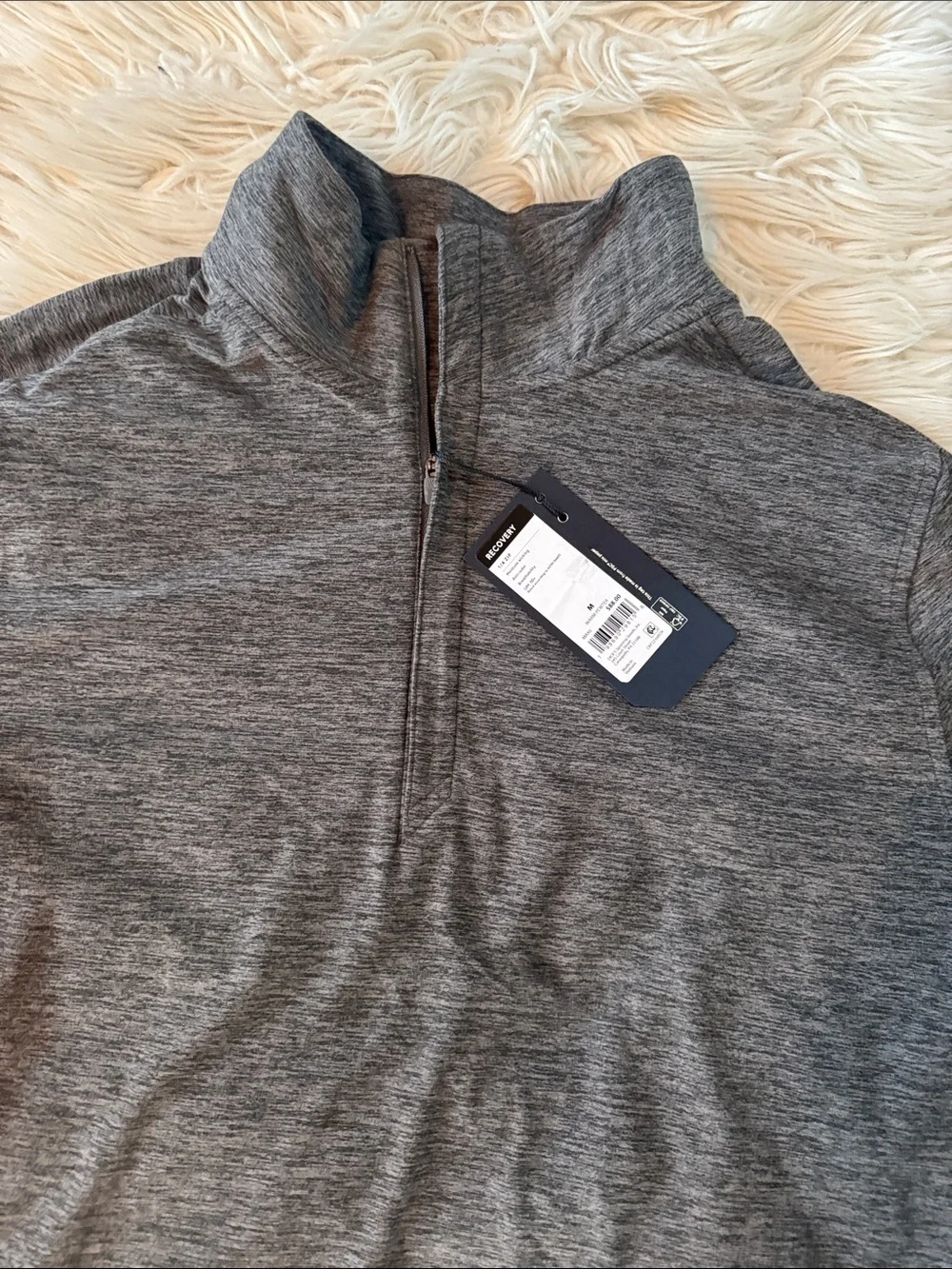 VRST Men's Heather Gray Quarter-Zip Performance Sweater